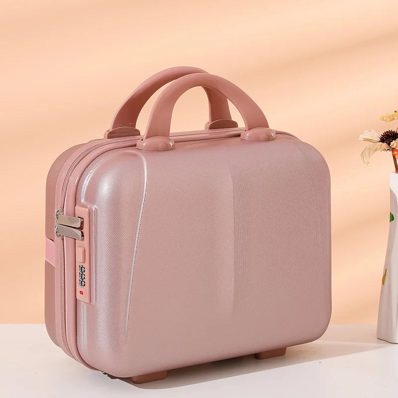 Portable Hand Suitcase With Password Lock Makeup Storage Bag Boarding Luggage Organizer Case Travel Cosmetic Box Festival Gift