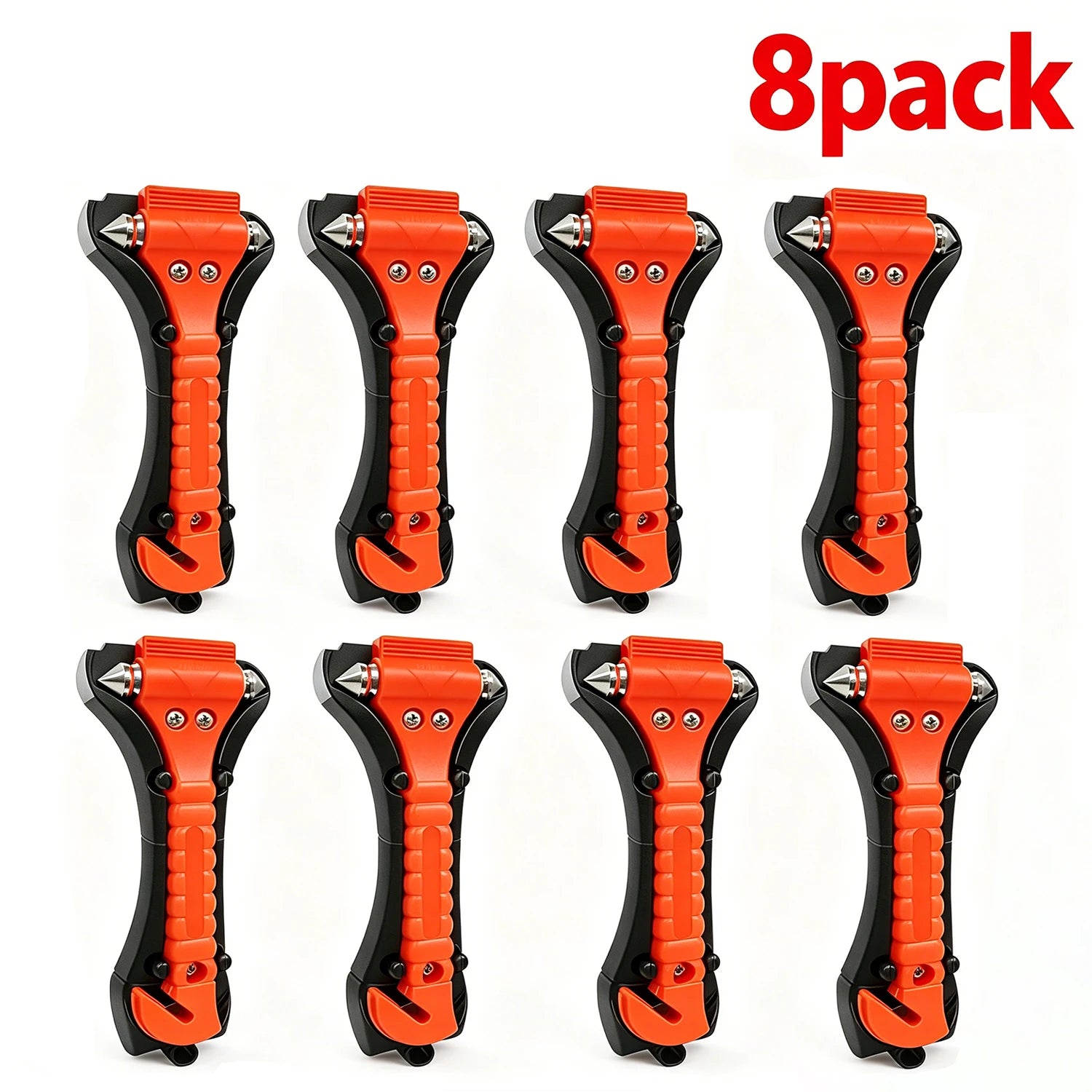 1/8PCS Emergency Escape Hammer, Car Safety Tool with Seat Belt Cutter & Window Breaker, Red Survival Tool for Camping Driving