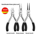 Mini Pointed Toothless Flat Mouth Extended Needle Mouth Oblique Mouth Pliers Flat Mouth Wire Binding Pliers Set