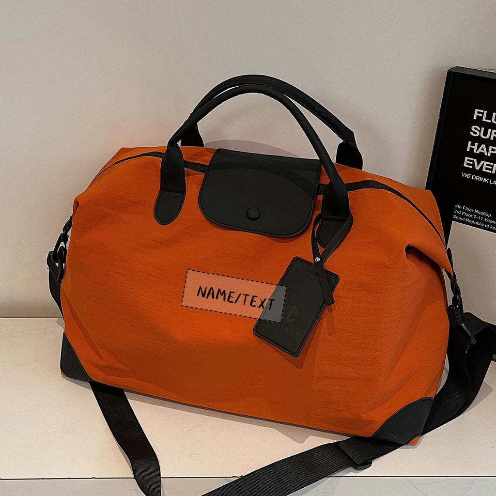 Logo Classy Custom Travel Bag Women's Sports Fitness Bag Travel Crossbody Lightweight Luggage Bag Swimming Tote Bag DIY