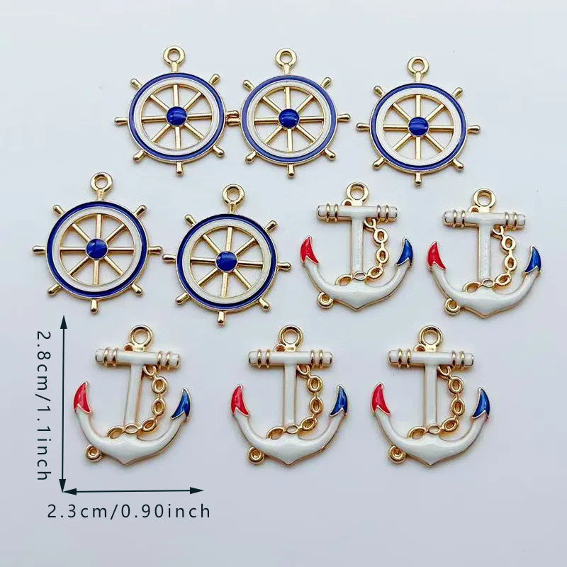 10pcs jewelry alloy accessories DIY boat anchor rudder hanging price handmade hair accessories necklace clothing hanging accesso