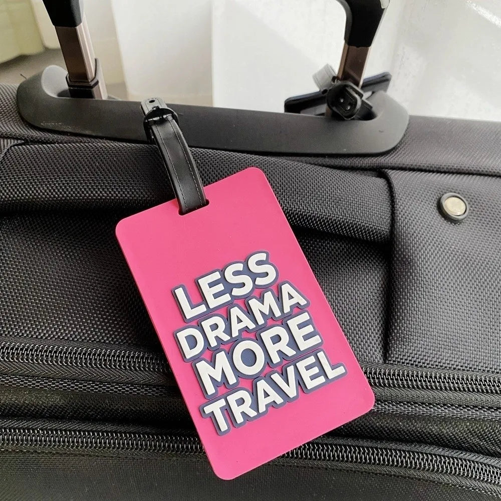 Cute Silicone Luggage Tag Waterproof Letter Style Suitcase Tag Lightweight Durable Name Address Label
