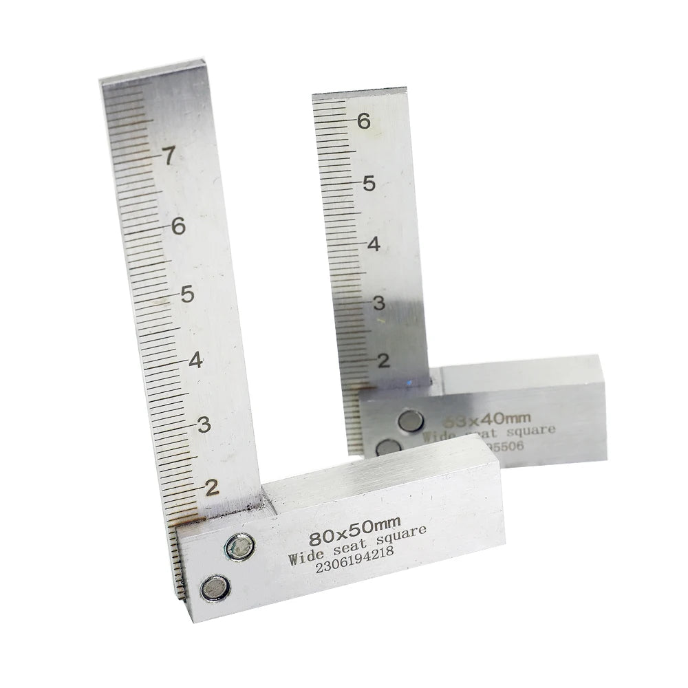 90 Degree Flat Edge Square Ruler Carpentry Square Woodworking Tools Metal Angle Measuring Tool Multi Try Square Gauge Set-Square