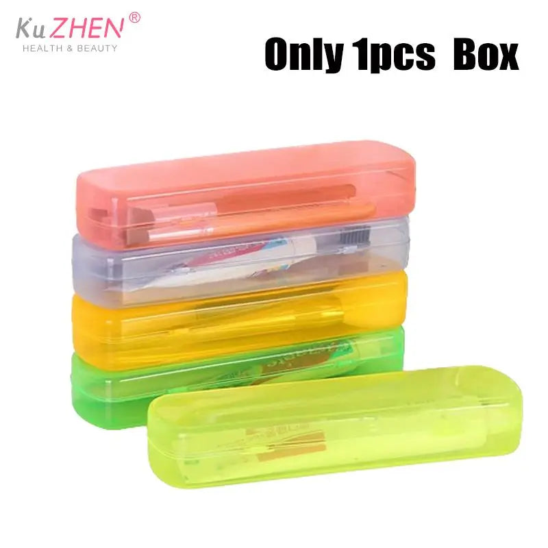 Travel Portable Toothbrush Box Candy Color Bathroom Toothpaste Holder Storage Case Box Organizer Travel Toiletries Storage Boxes