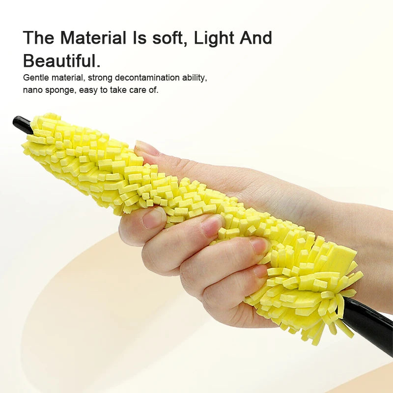 Car Detailing Brush Rag Set Fast Dry Microfiber Towel Car Wheel Cleaning Kit 29cm Washing Brushes for Rim Car Wash Accessories