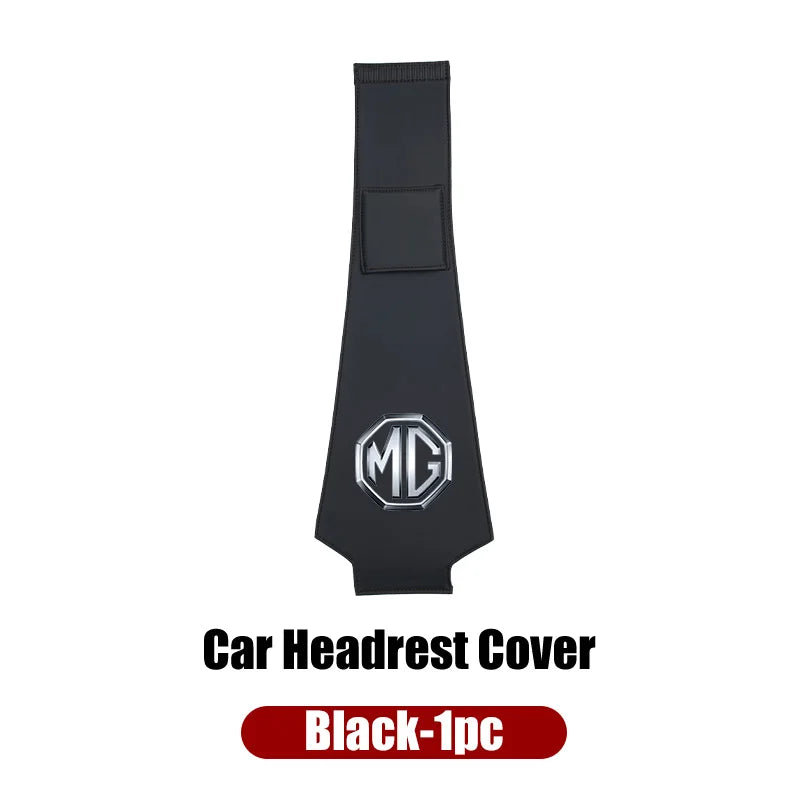 Car Headrest Storage Cover Leather Neck Pillowcase For Morris Garages MG 6 3 5 7 TF ZR ZS HS GS GT Hector RX5 RX8 350 550 Gundam
