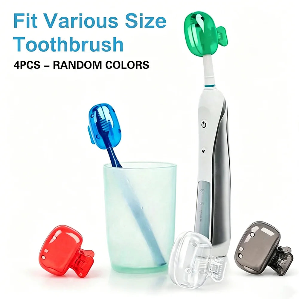 4-pack high-quality toothbrush head protective cover, available in multiple colors - portable odor free travel storage box and p