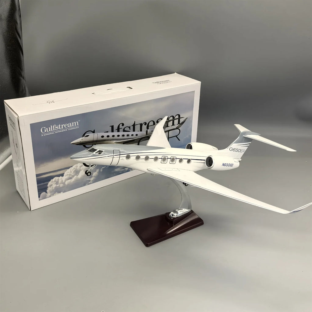1:50 Scale Model Aircraft Gulfstream G650 Simulation Jet Airplanes Diecast Resin Model Plane Toy With Wheels Original G650 House