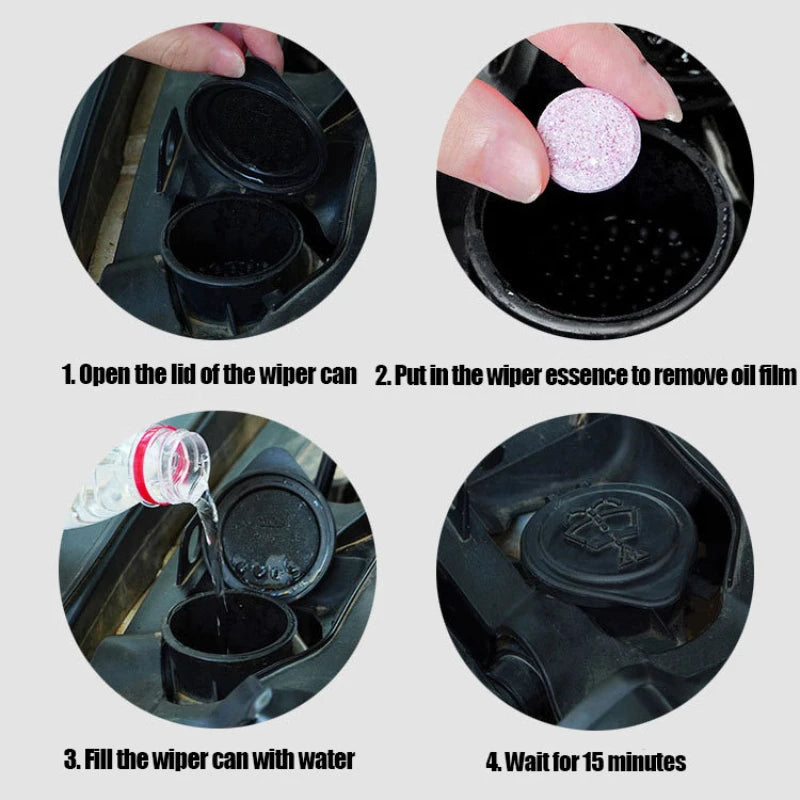 10/20/30/40/50Pcs Car Windshield Cleaner Effervescent Tablets Oil Film Remover Glass Solid Cleaning Agent Wiper Car Acessories