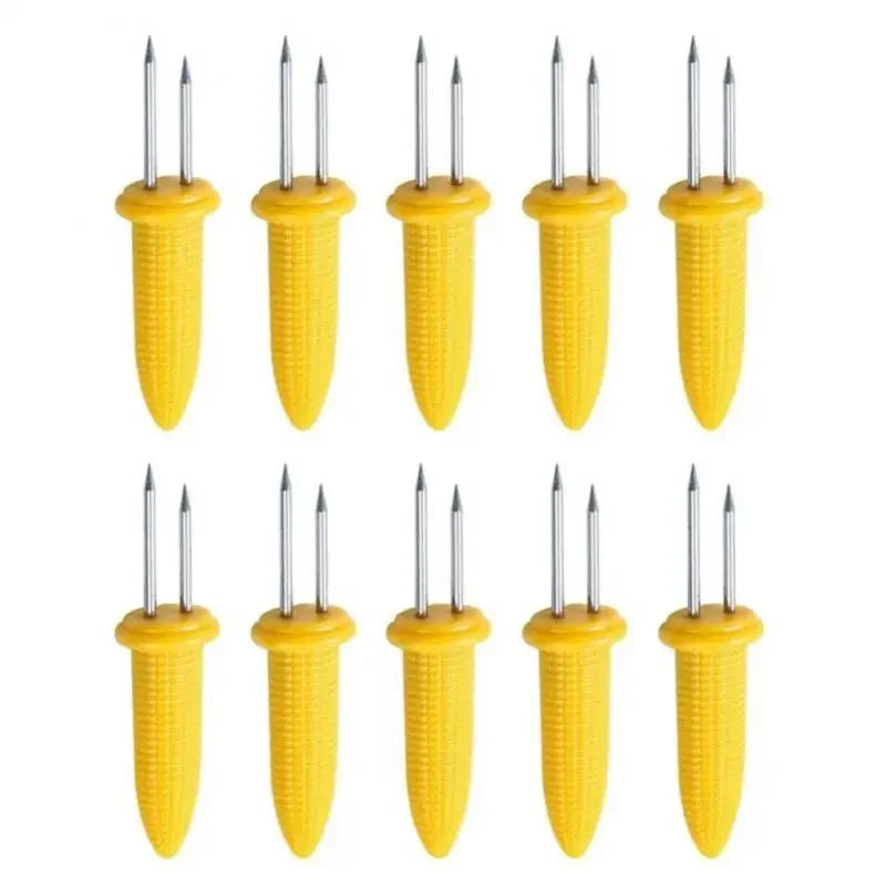 5/10/20Pcs Corn Holders BBQ Stainless Steel Fruit Double Corn Forks Anti Scalding Corn Outdoor Camping Barbecue Tool Accessories