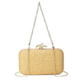 Summer New Outdoor Wedding Seaside Clutch Ladies Handmade Straw Woven Bags Elegant Gold Metal Knot Buckle Party Evening Bags
