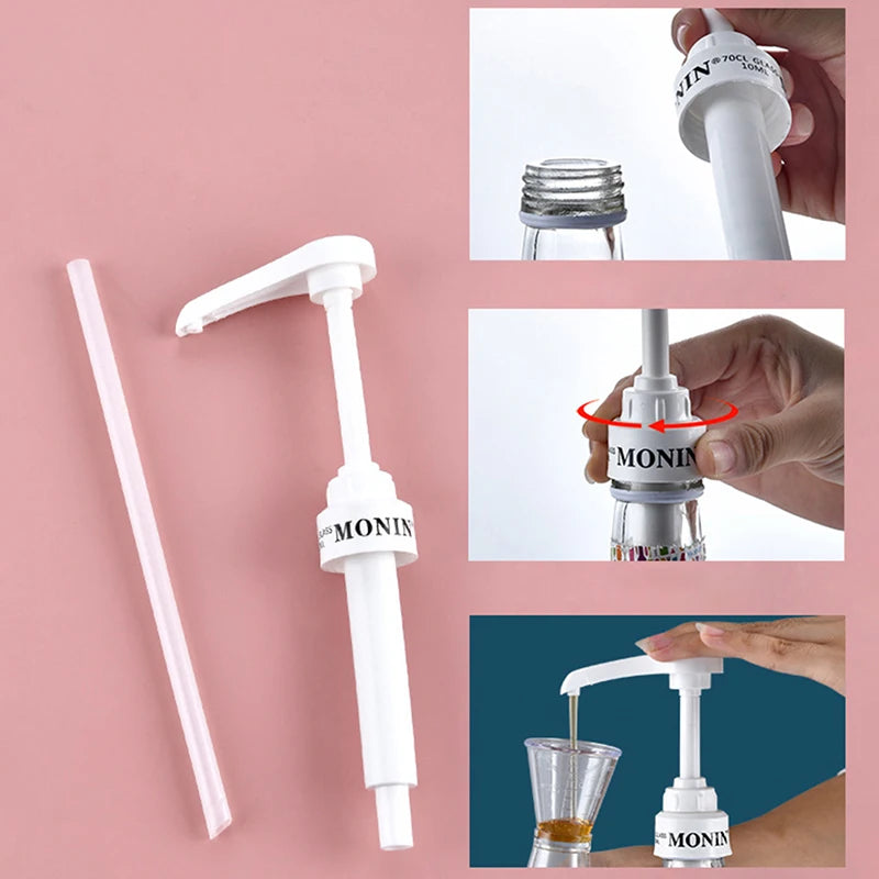 1PCS Coffee 1 Liter Dispenser Syrup Pump Black Liquid Dispenser for Syrup 10Ml Juice Bottle Dispenser Pump