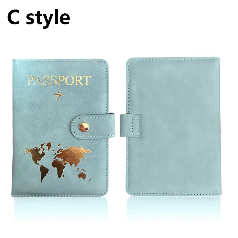 Leather Passport Holder Covers Case for Travel Essentials Credit Card Wallet Passport Book for Women/Men Buckle Passport Cover