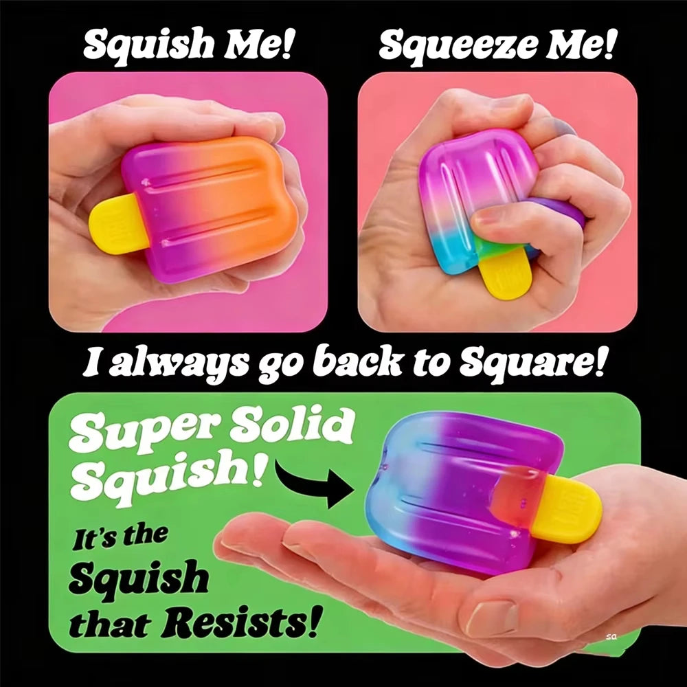 Ice Cream and Cheese Squeeze Toys Schylling Nee Doh Nice Cube Sensory Nice-Sicle Stress Relief Squishy Cube Anti-Anxiety Gifts