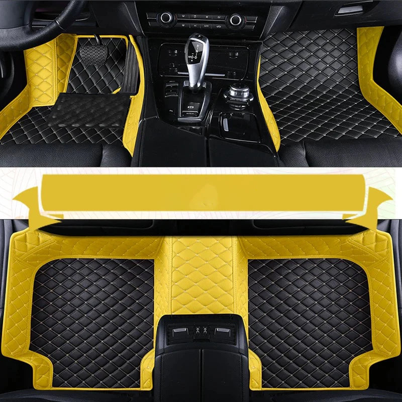 Custom Leather Car Floor Mat For Mitsubishi Outlander Lancer X 2015 2016 2017 2018 2019 2020 2021 Waterproof interior Accessorie