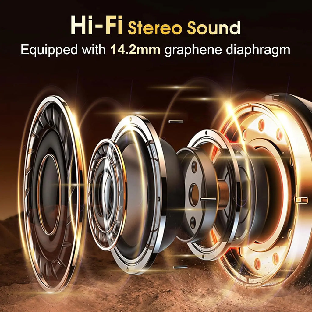 Original HD65 TWS Bluetooth V5.4 Headphones Wireless LED Digital Display Earphones Noise Reduction Waterproof Headset New