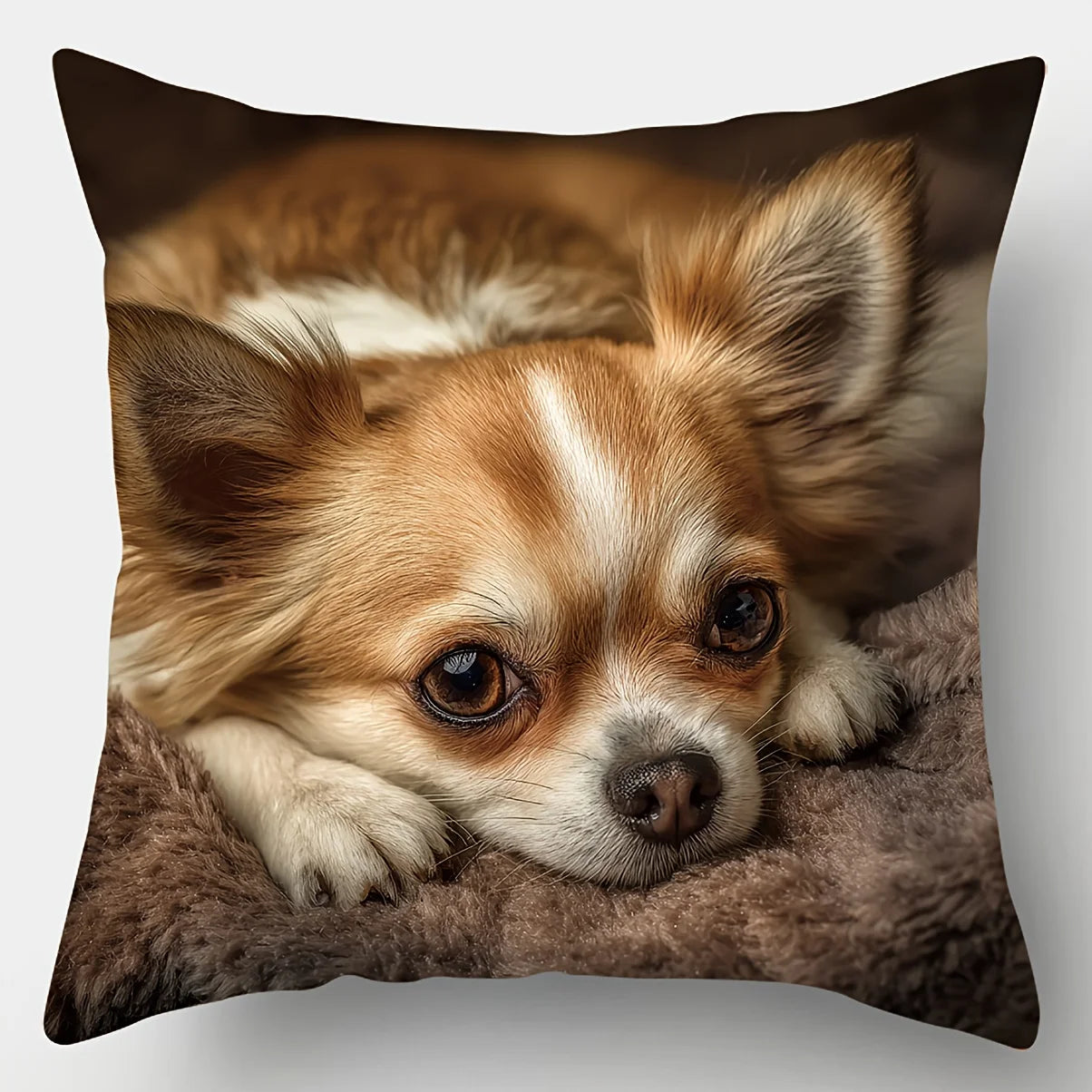 4PCS Chihuahua Pillow Covers: Dogs in Different Moods, Cute for Party, Home, Car (No Insert)