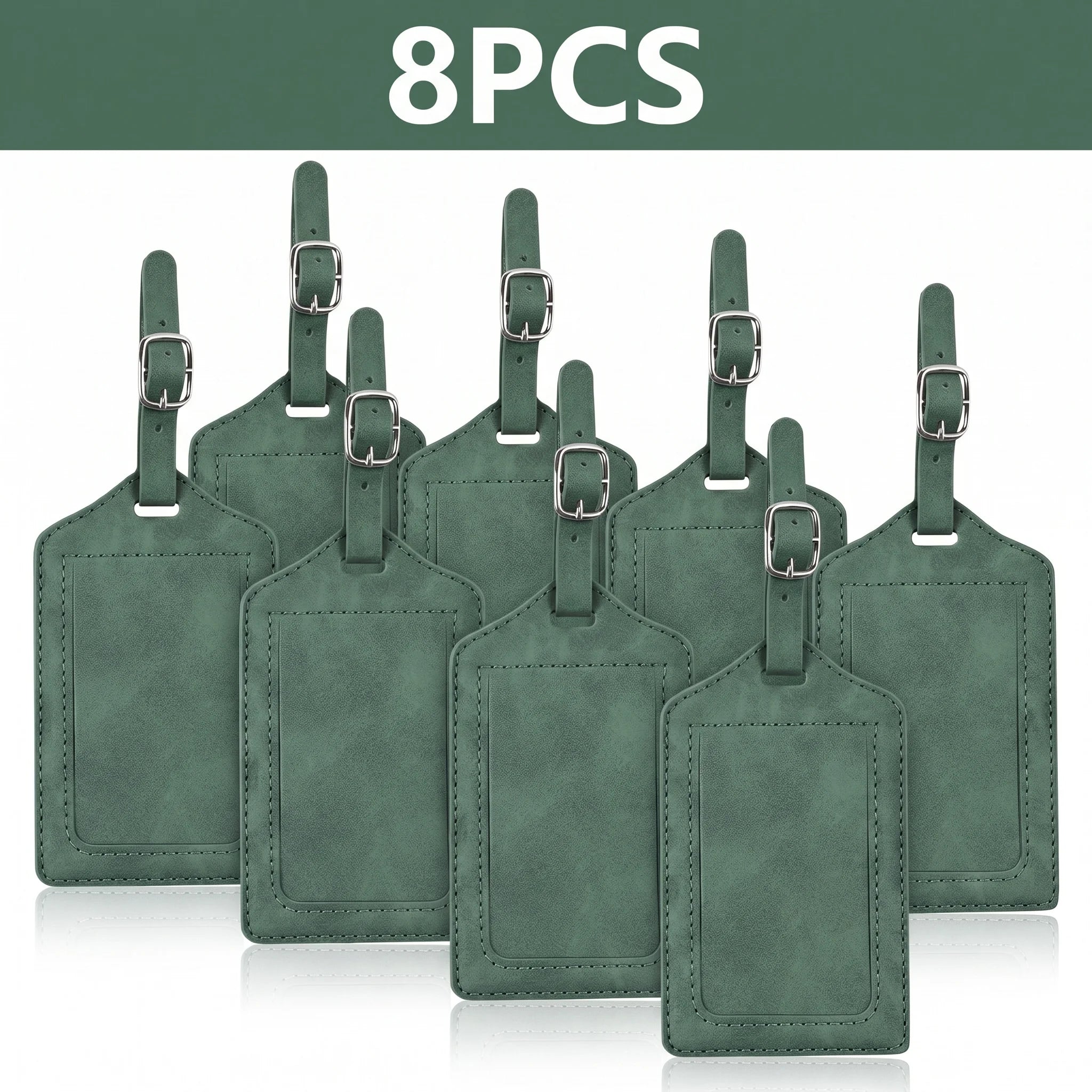 3/5/8PCS Privacy PU Leather Luggage Tag Adjustable Metal Buckle Waterproof Anti-lost Suitcase ID for Backpack Golf Carry Bag