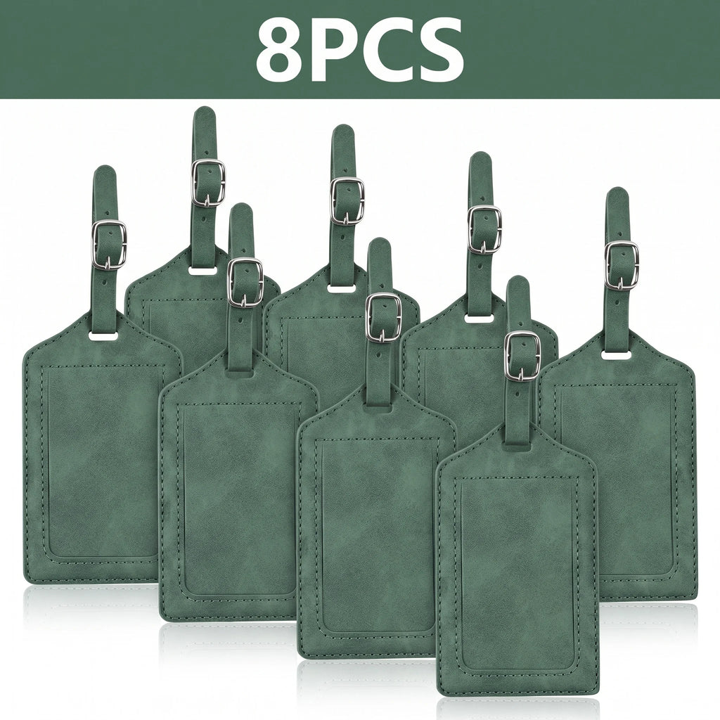 3/5/8PCS Privacy PU Leather Luggage Tag Adjustable Metal Buckle Waterproof Anti-lost Suitcase ID for Backpack Golf Carry Bag