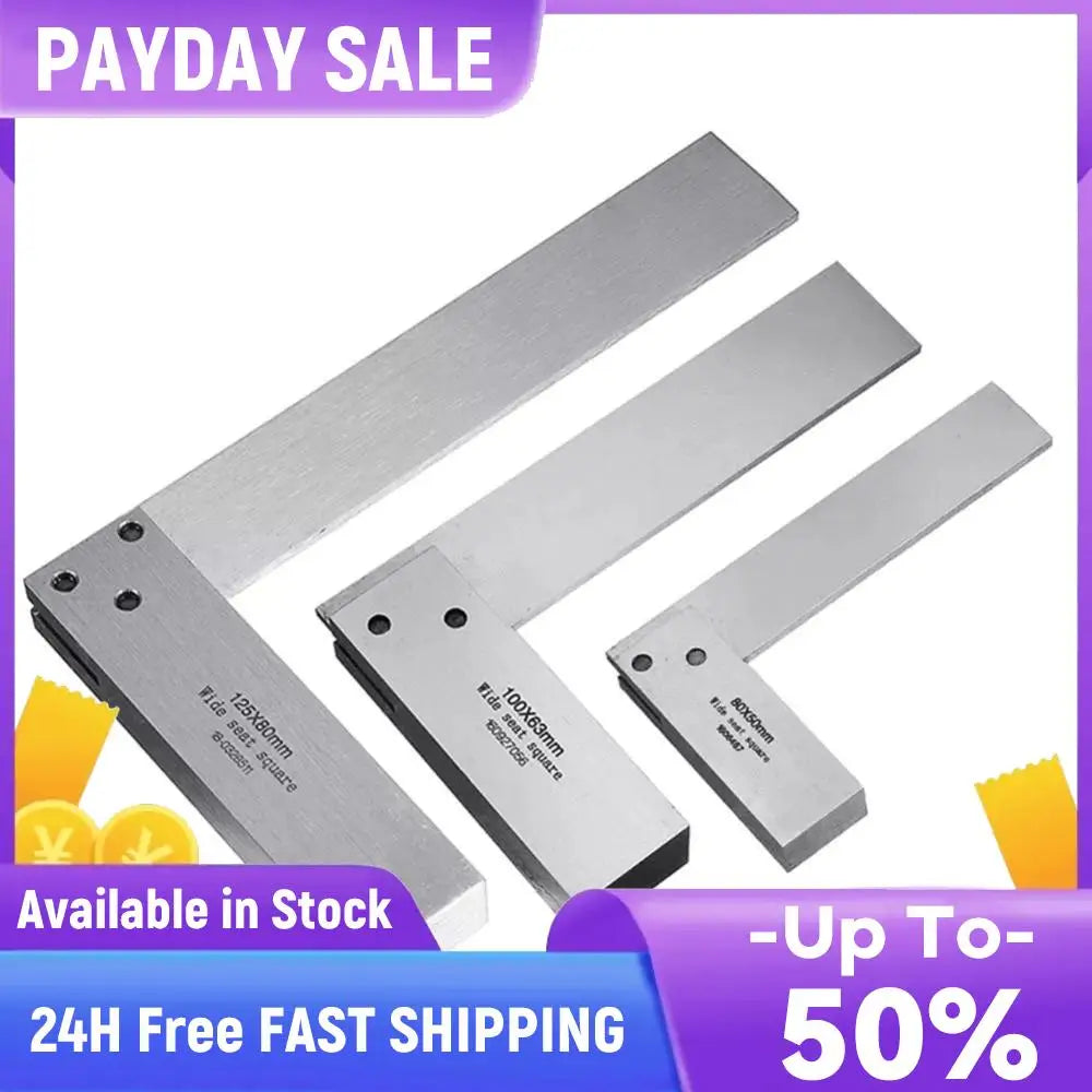 Machinist Square 90 Right Angle Ruler Protractor Carpenter Hardening of Precision Steel for Engineers DIY Auxiliary Tool