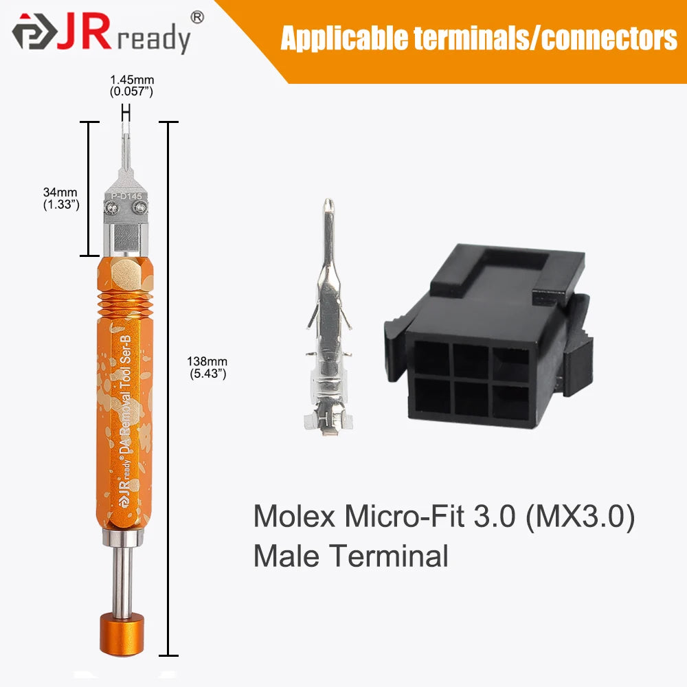 JRready Ejector Rod Pin Extractor,Mini-Fit Jr Extraction Tool for Molex MX3.0 Male/Female&Computer Repairs&Mini-Fit Jr.TM Series
