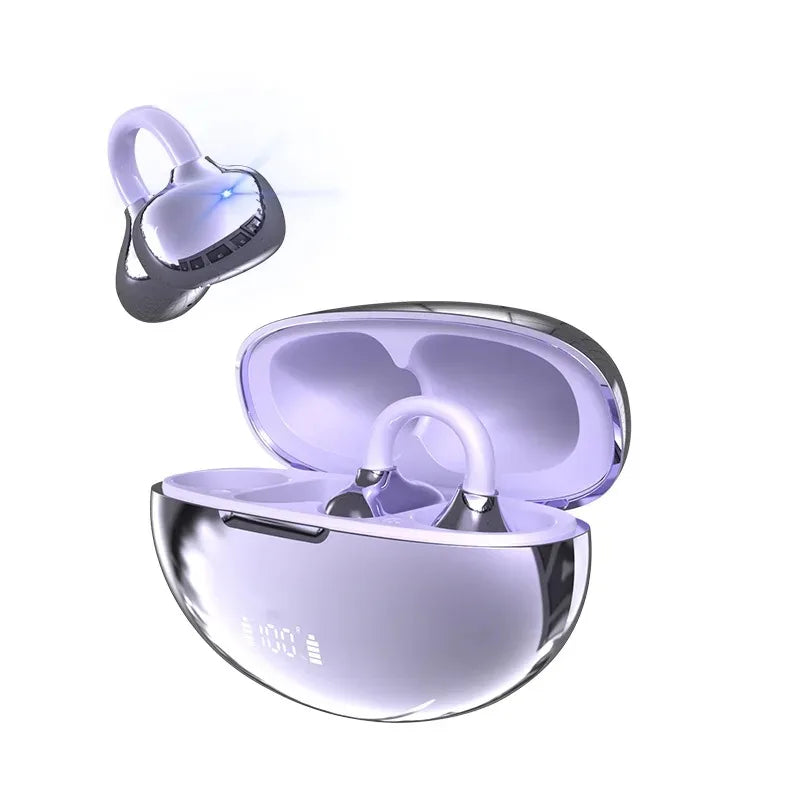 Ultra Comfortable Ear Clip Wireless Bluetooth Earphones Durable Long Battery Life Equipped with Hands-Free Microphone