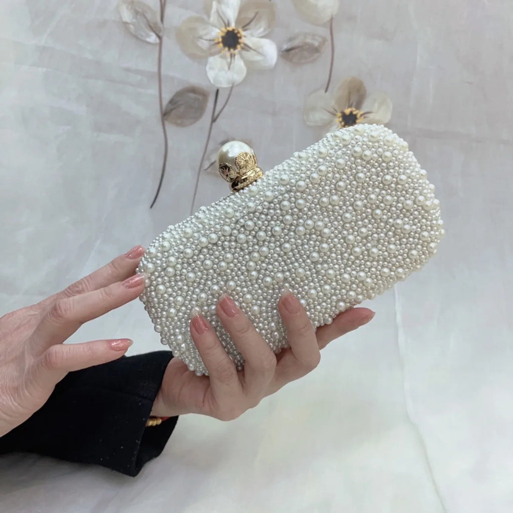Luxury Wedding Evening Dress Bag Chain Shoulder Bag Women's Pearl Wallet Women's Party Handbag Fashion Designer Brand Purse
