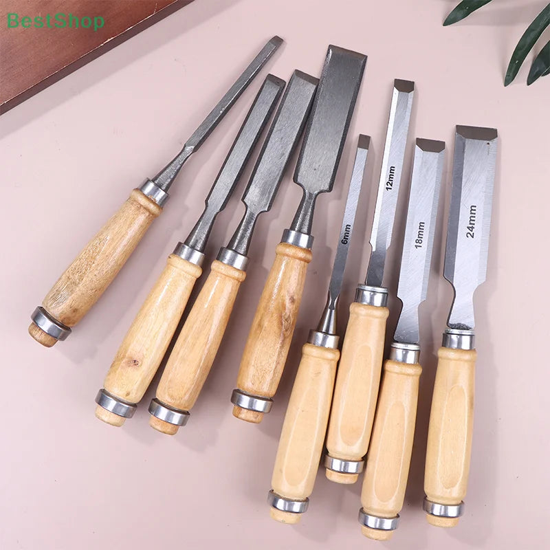❤﻿ Professional Woodworking Carving Chisel 4Pcs/Set Wood Carving Tools DIY Auxiliary Tools 6/12/18/24mm