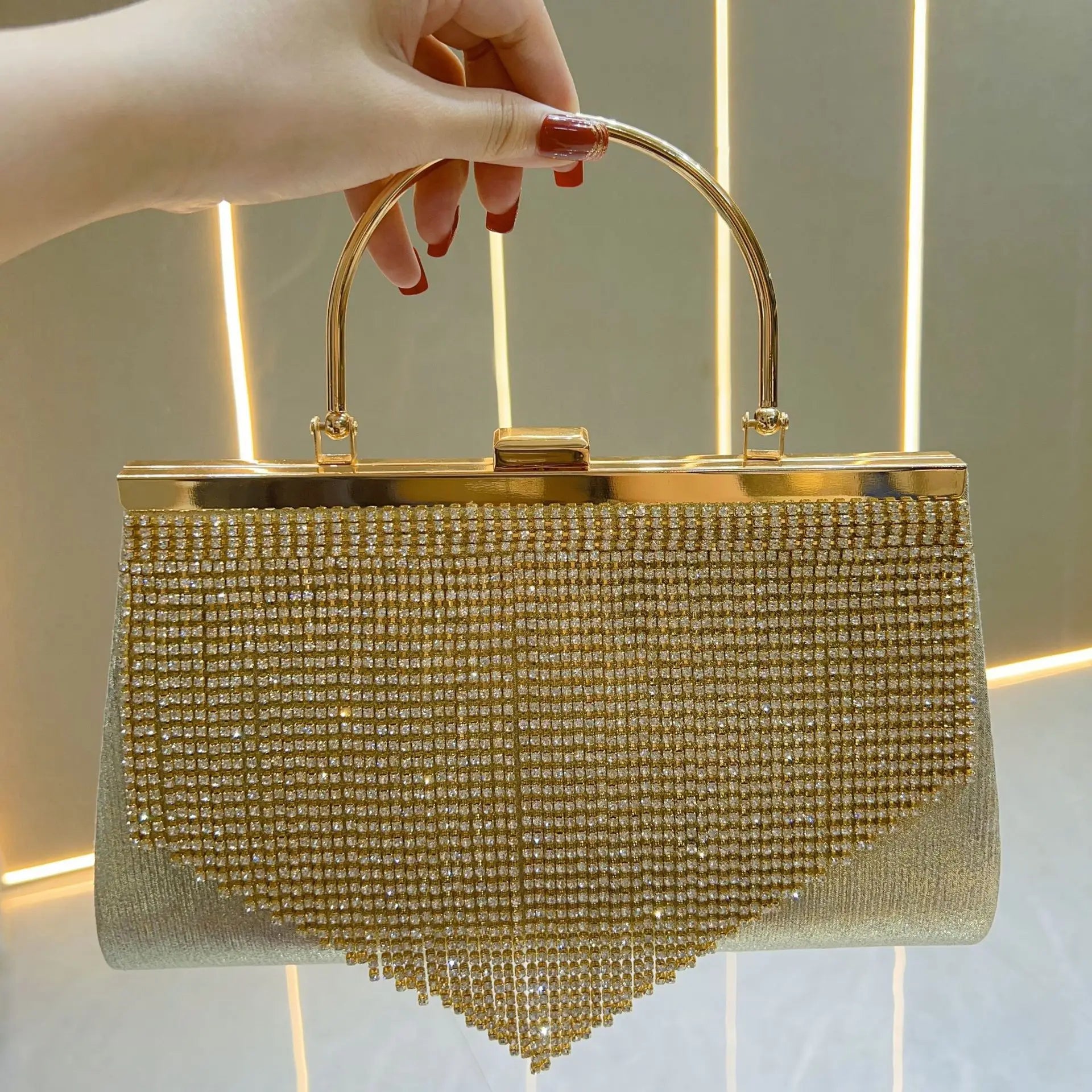 Evening Bag for Women Faionable Diamond Embedded Tassel Handbag New Arrival Cross-Border Women's Purse