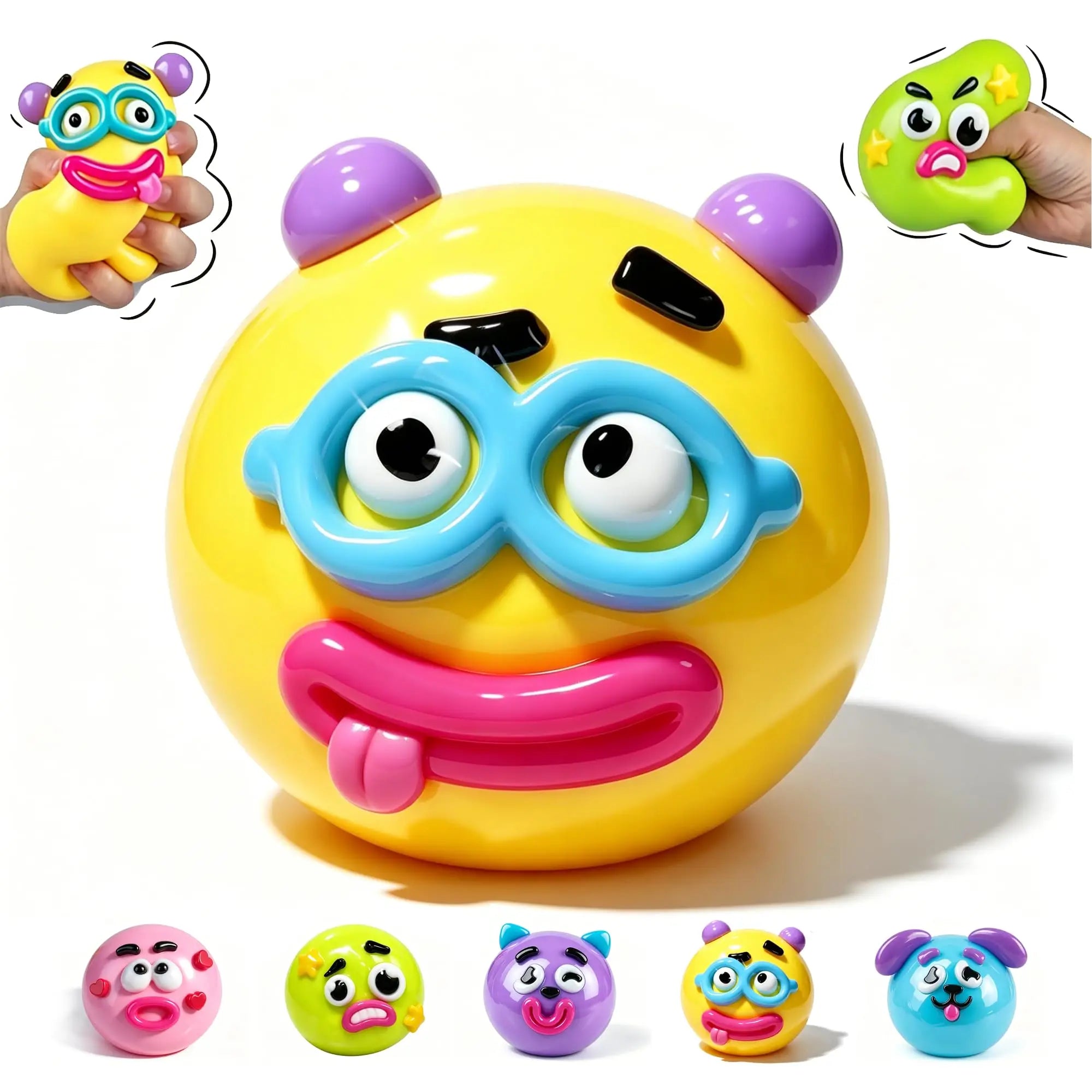 Hot NEW Smushers Squishy, Curiosities Dog Face Swap Squishy Toy, Soft Moldable Cute Slow Rise Squeeze Toy, Relaxing Sensory