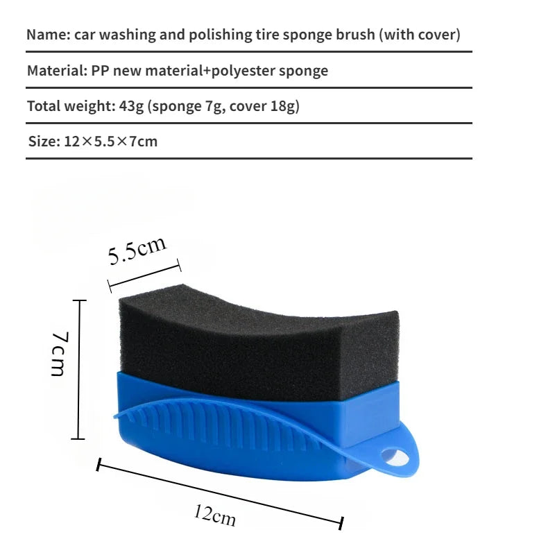 Car Wheel Polishing Waxing Sponge Brush ABS Plastics Washing Cleaning Tire Contour Dressing Applicator Pads Detail Accessories