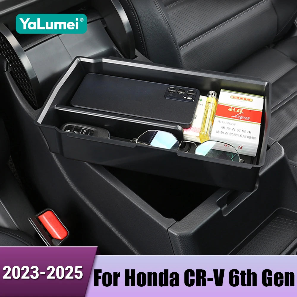 ABS Car Central Console Armrest Box Storage Box Container Tray For Honda CR-V CRV CR V6th Gen 2023 2024 2025 Hybrid Accessories