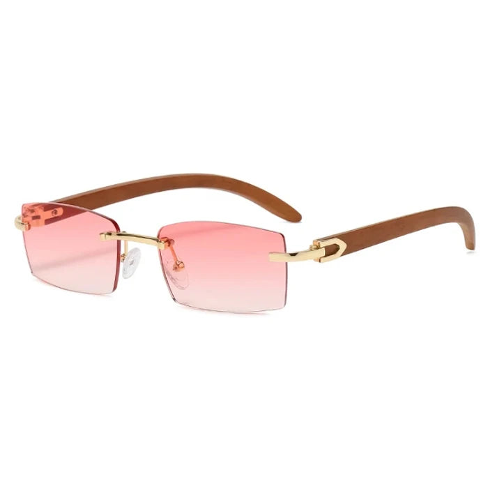 Hiking Camping Sqaure Brand Designer Anti Light Glasses Men Women Wood Frames Rimless Black Eyeglasses Fashion Eyewear UV400