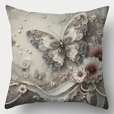 Home decoration exquisite butterfly Double-sided Printed pillow cover Short plush Suitable living room sofas throw cushion cover