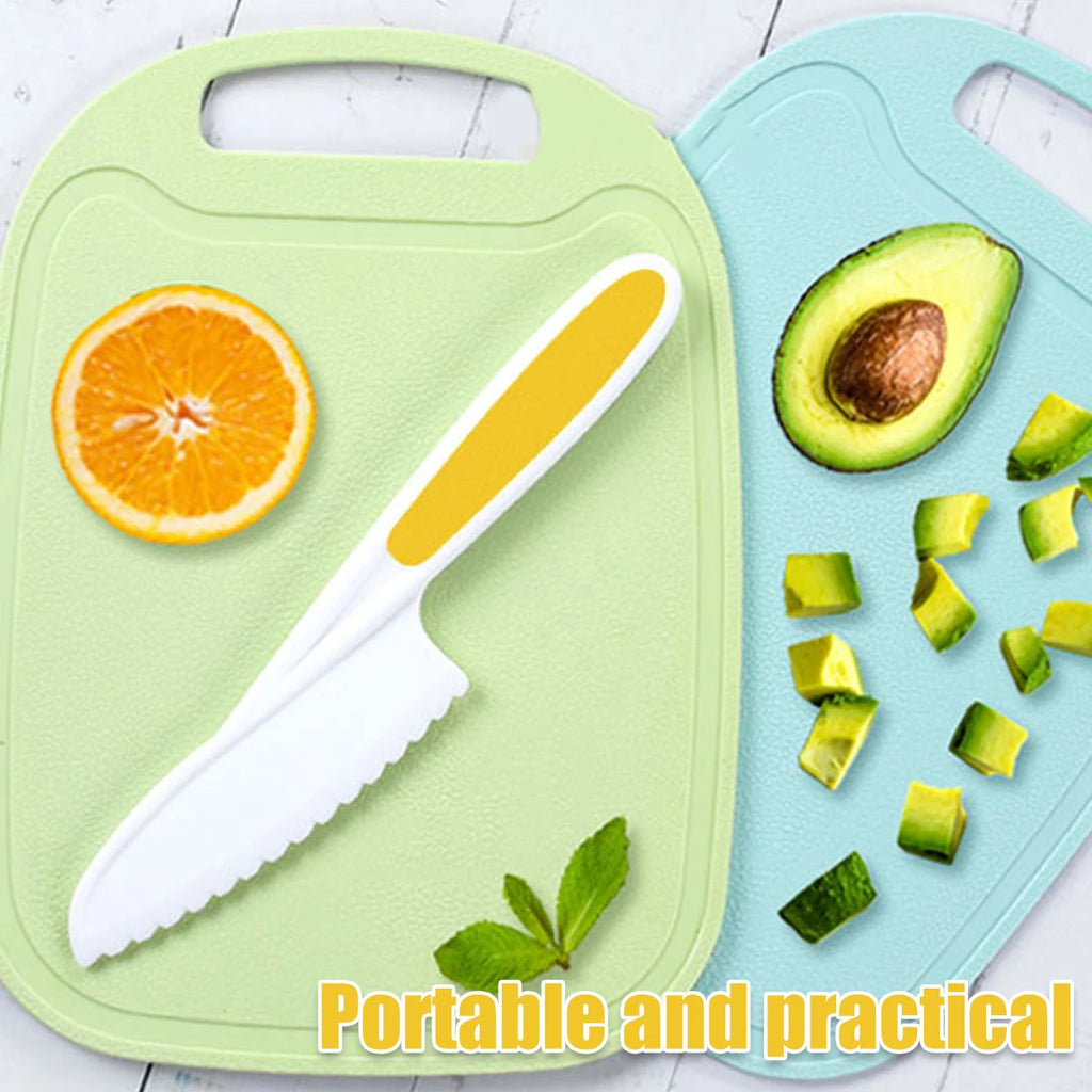 Set Kids Cooking Cutter Knife Toddler Vegetable Cutter Cooking Plastic Fruit Knives to Cut Fruits Crinkle Peeler Kitchen Supply