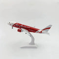 20CM Alloy Metal Airplanes A320 Red Air Asia Airways Plane Model 1:400 Scale Airbus Replica Model Ornament with Landing Gear