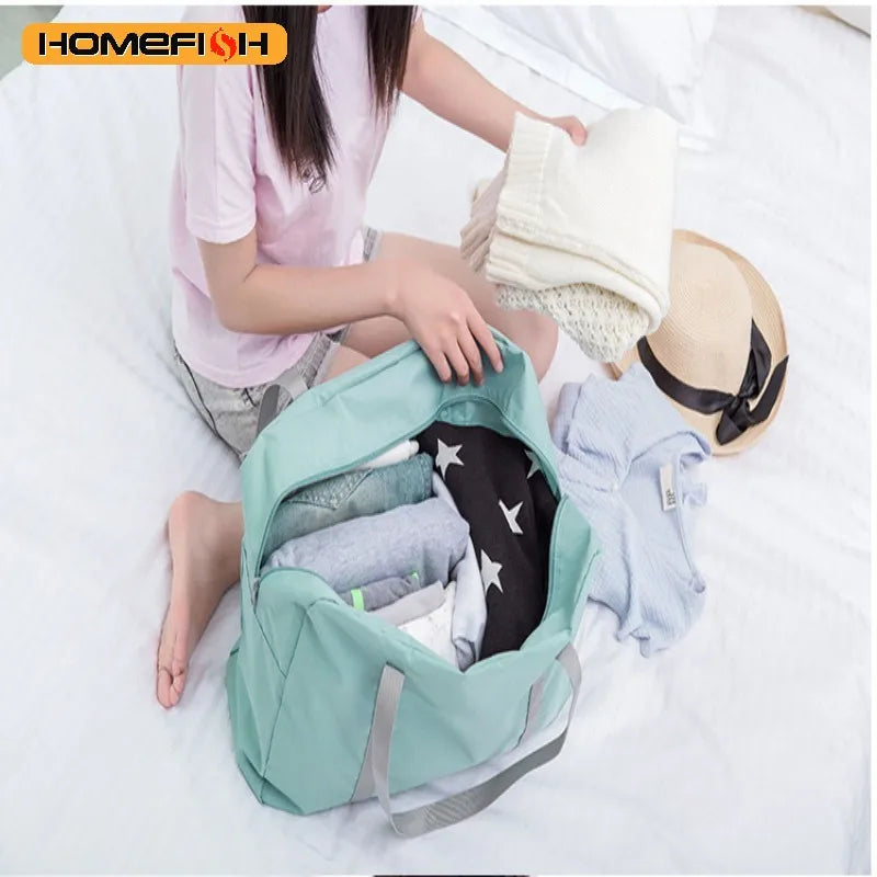 Homefish Folding Travel Storage Bag Large Capacity Luggage Handbag for Travel Moving