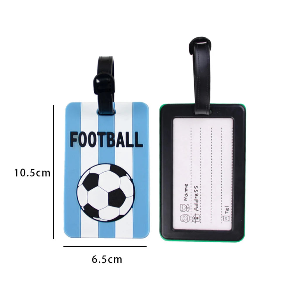1PC New Football PVC Travel Luggage Tag Women Men Boarding Pass Luggage Tags Suitcase Tags Name ID Address Lable Luggage Label
