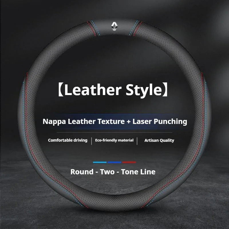 For Renault Clio Sandero Megane 2 Talisman Laguna Scenic kadjar Captur KWID Duster non-slip Leather Car Steering Wheel Cover