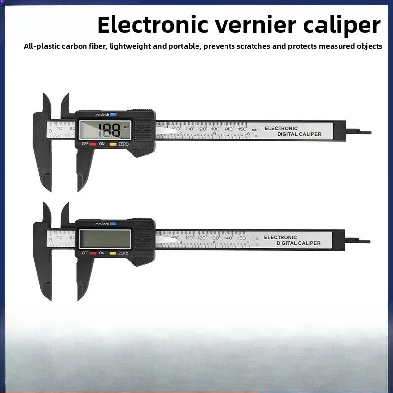 Digital Electronic Caliper LCD Large Screen Carbon Fiber Vernier Caliper for Inner Outer Diameter Measurement
