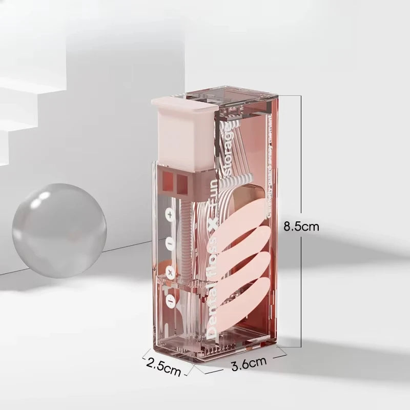 Portable Floss Dispenser Includes 10Pcs Floss Automatic Ejectable Floss Organiser Oral Care Press-on Disposable Flossing Sticks