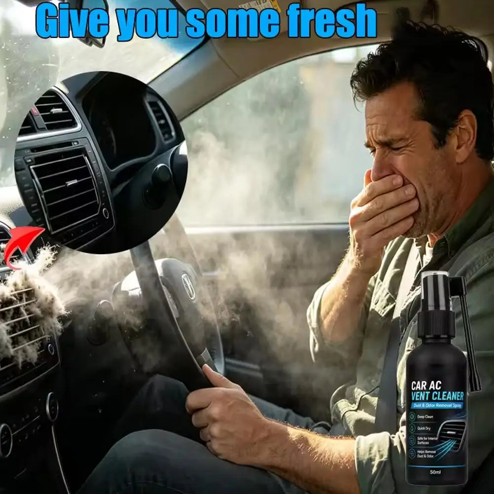 Car AC Vent Cleaner Spray Deep Dust Odor Removal Quick Dry Long Nozzle Air Conditioner Vent Cleaning Agent Auto Interior Care