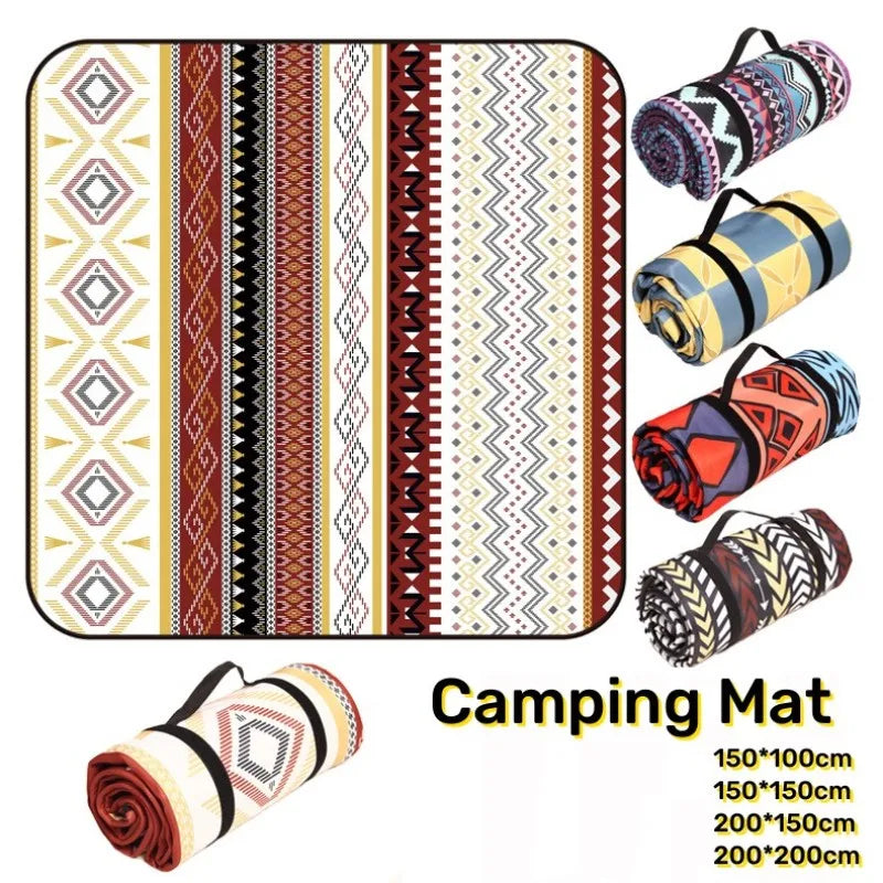 Outdoor Picnic Blanket Waterproof Extra Large Camping Mat Thickness 4mm 3-Layers Beach Blanket Rolling Up Packaging Park Blanket