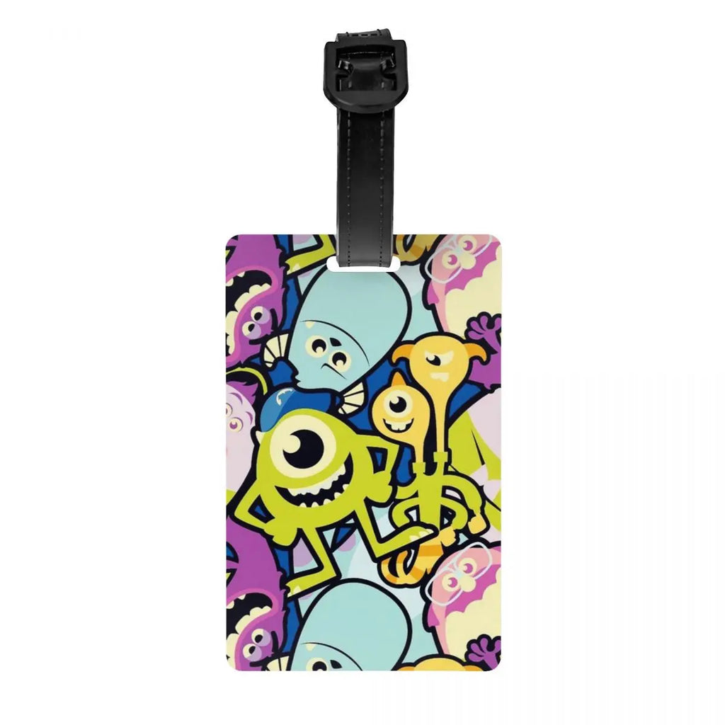 Custom M-Monsters Anime University Luggage Tag Travel Bag Suitcase Privacy Cover ID Label