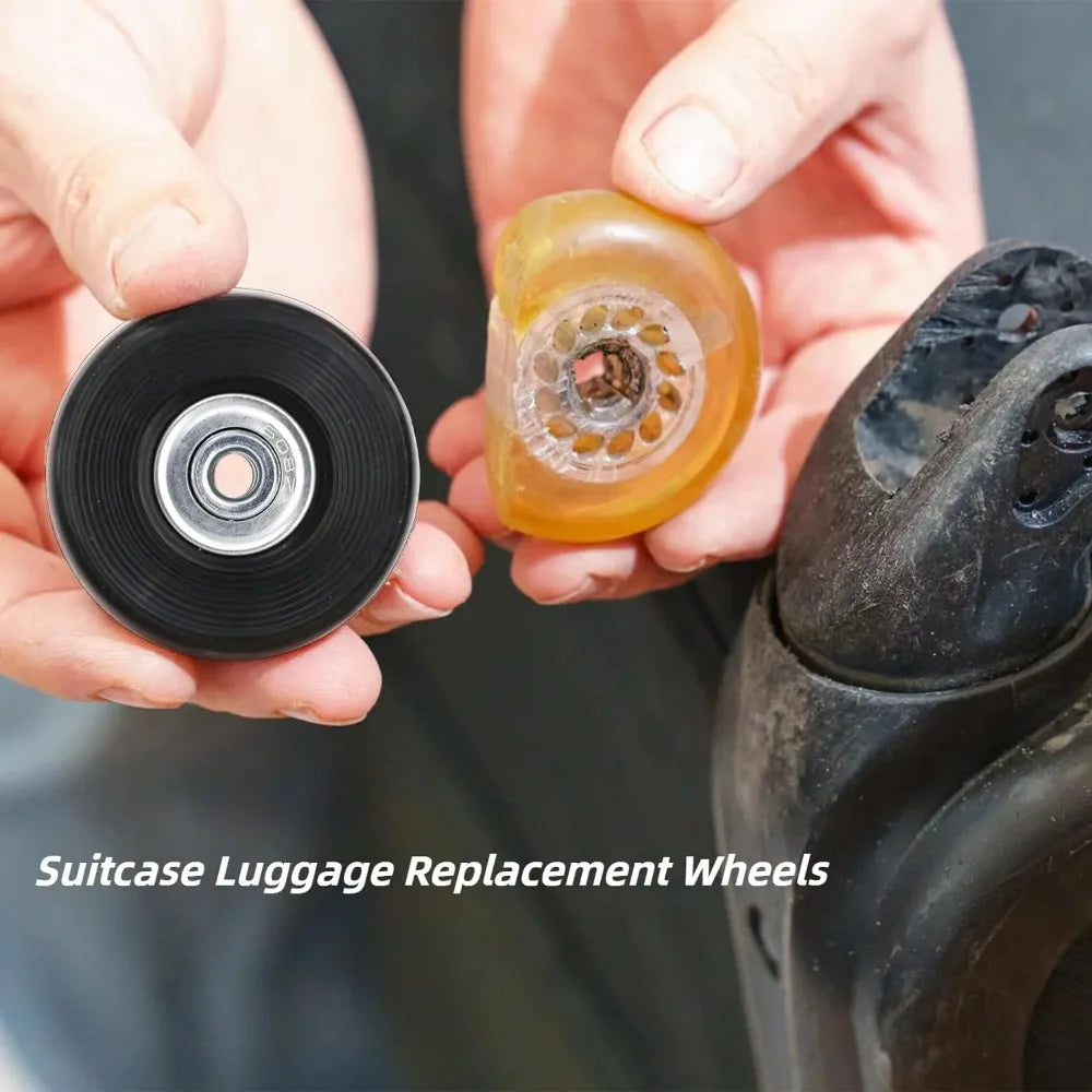 Silent Suitcase Wheels Rubber Trolley Luggage Casters High-Quality Durable Travel Bag Wheel Repair Accessories for Quiet Rolling