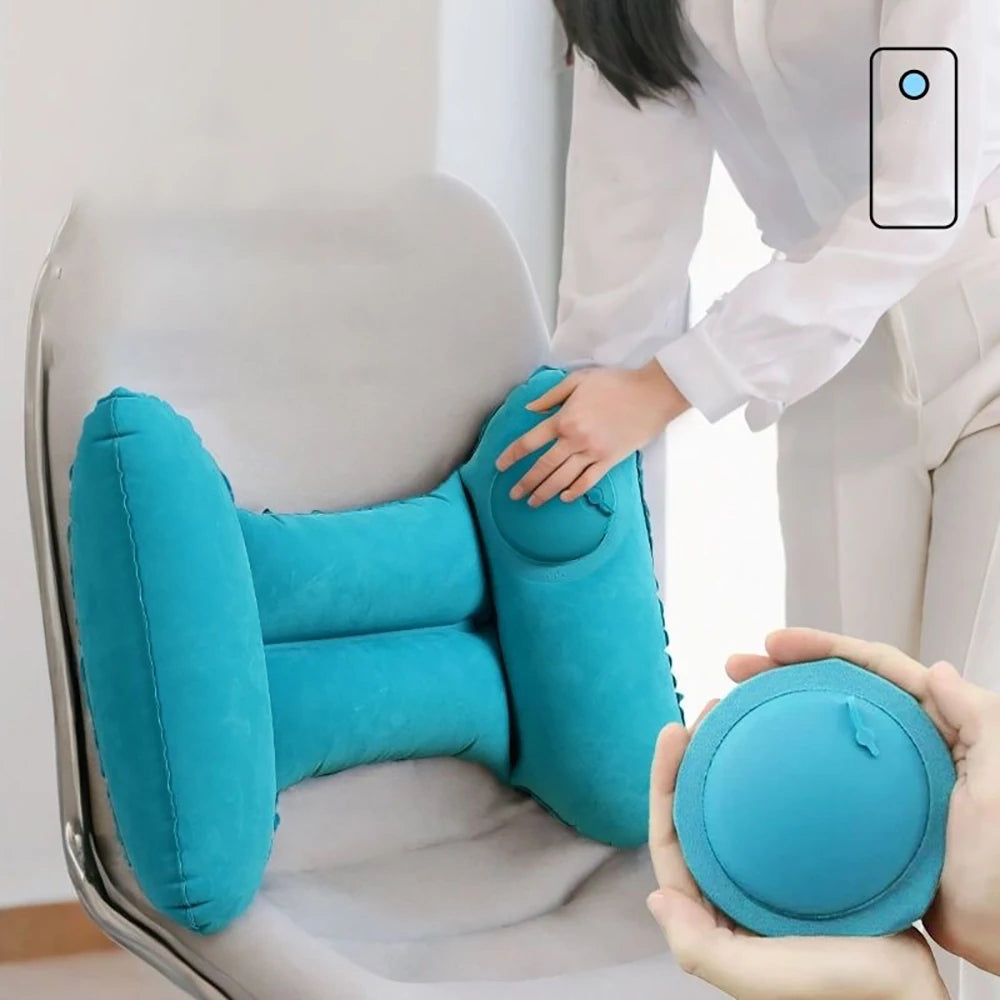 Inflatable Pillow Press Inflatable H-shaped Folding Portable Car Plane Waist Cushion Camping Office Sleeper Pillow