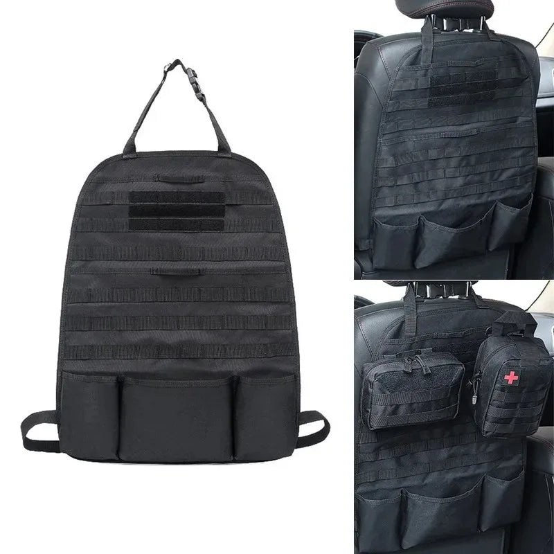 Tactical MOLLE Car Seat Back Organizer Waterproof Vehicle Storage Bag for SUV Truck