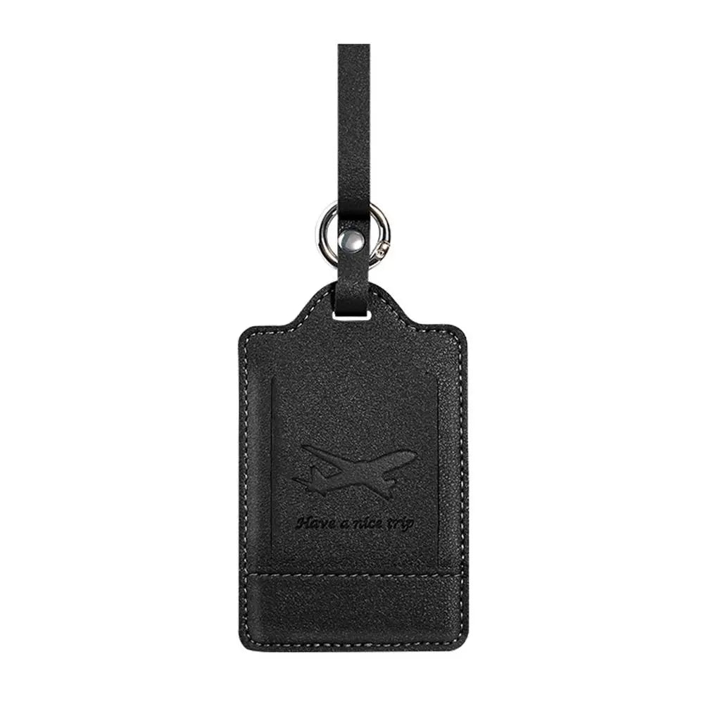 Portable PU Leather Luggage Tags Suitcase Address Label Baggage Boarding Bag Tag Anti Loss Pendants Travel Accessories