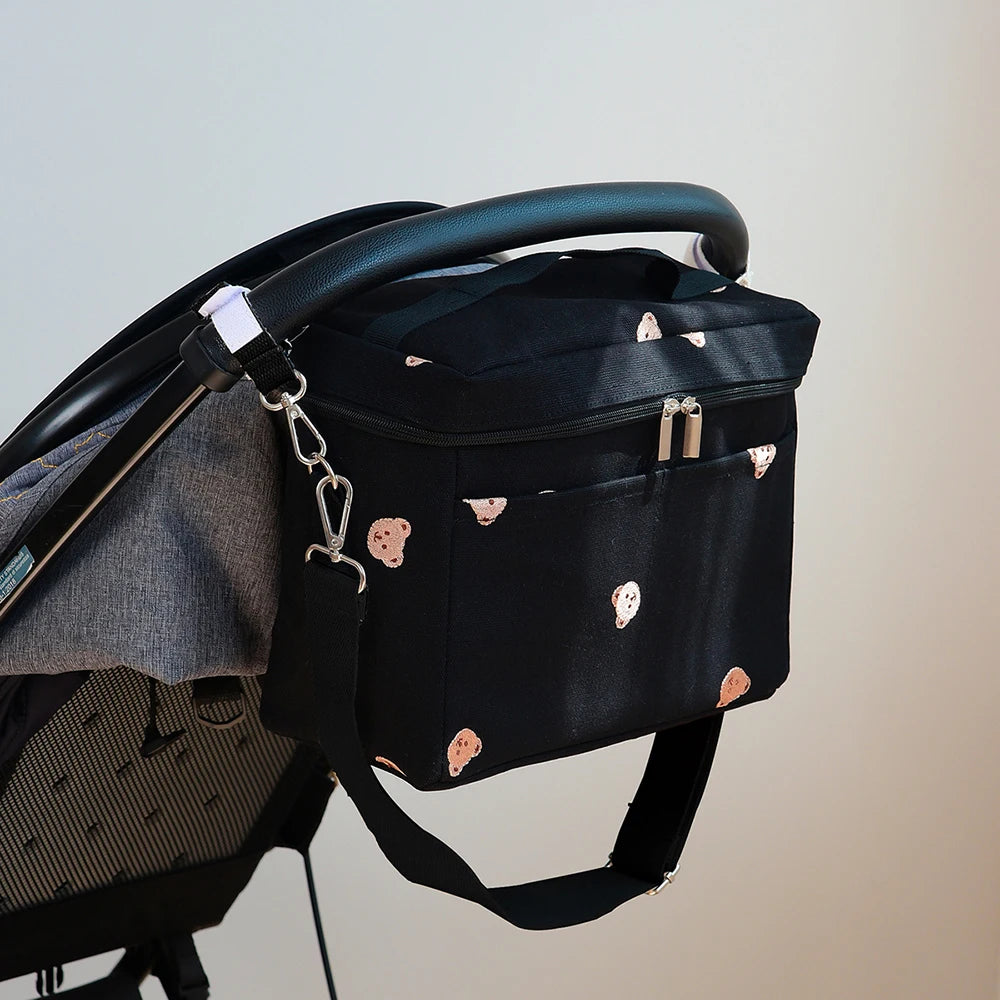 Diaper Bag Stroller Attachable Cute Pattern Multi Pocket Breathable Durable For Mom Daily Stroll Baby Outing Diaper Bag
