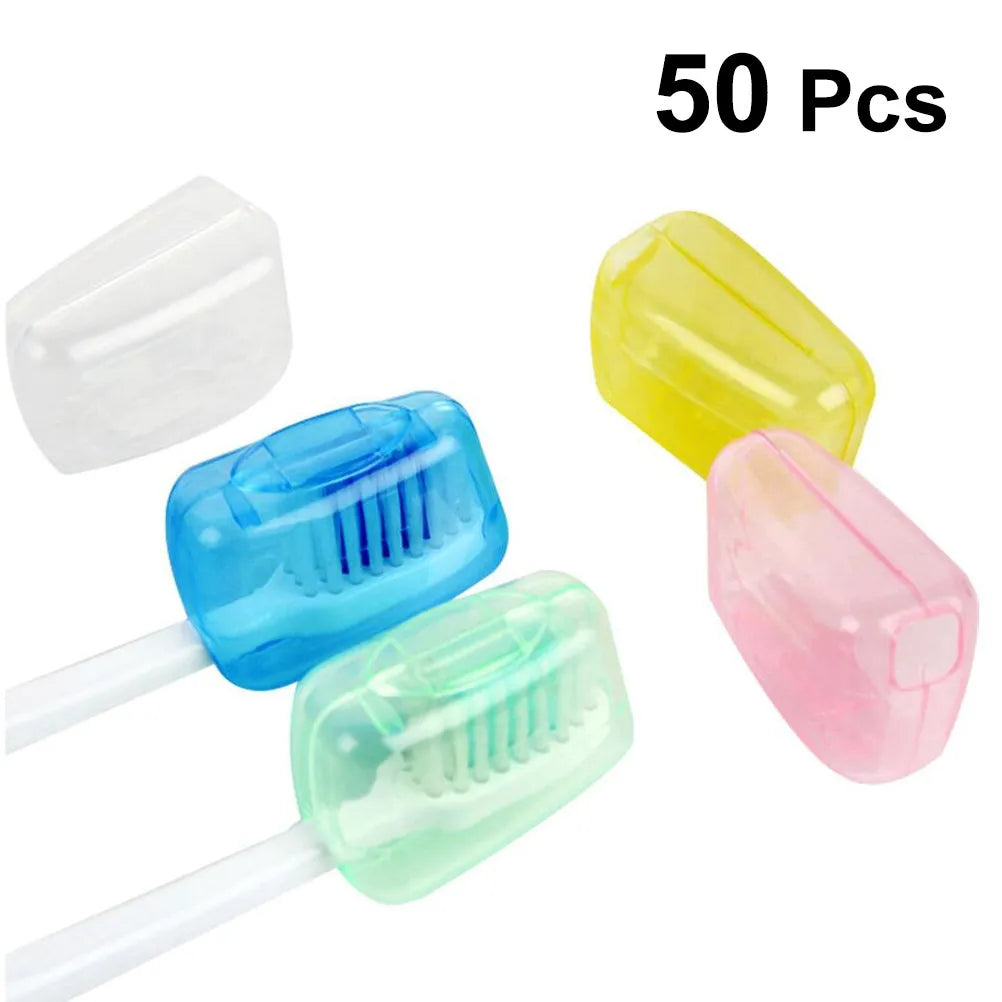 50 Pcs Toothbrush Cap Assortment Portable Cover for Hygiene Protective Travel Adults